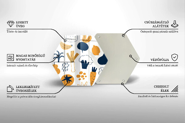 Skärbräda glas sexhörning Mat illustration