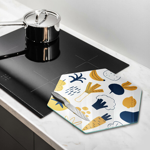 Skärbräda glas sexhörning Mat illustration