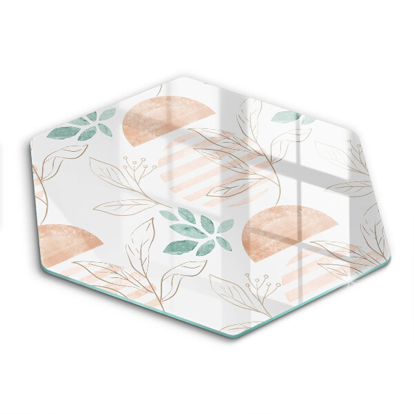 Skärbräda glas sexhörning Boho löv mönster