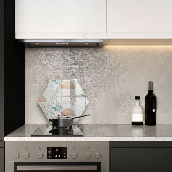 Skärbräda glas sexhörning Boho löv mönster