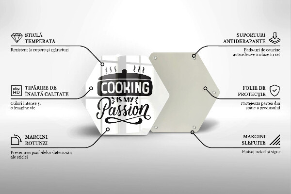 Skärbräda glas sexhörning Matlagning är min passion