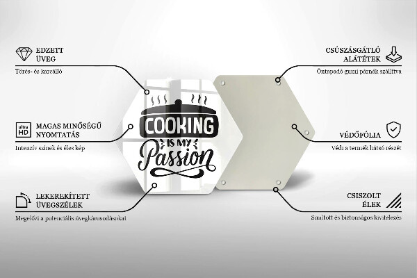 Skärbräda glas sexhörning Matlagning är min passion