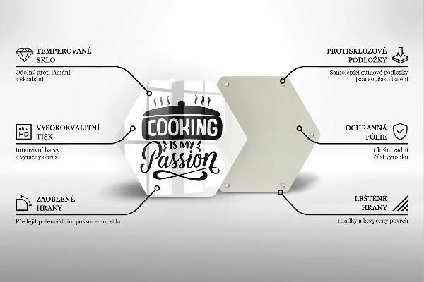 Skärbräda glas sexhörning Matlagning är min passion