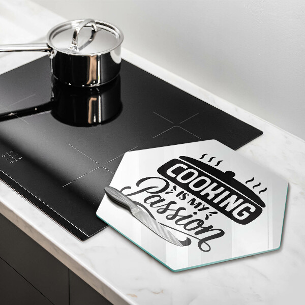 Skärbräda glas sexhörning Matlagning är min passion