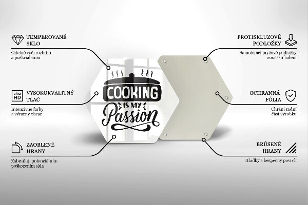 Skärbräda glas sexhörning Matlagning är min passion