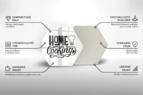 Skärbräda glas sexhörning Inskriptionen Husmanskost