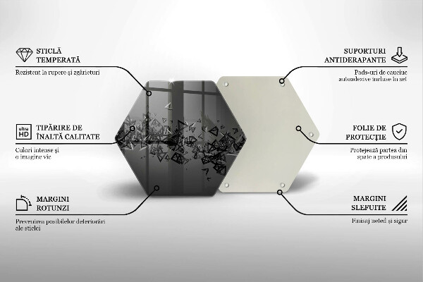 Skärbräda glas sexhörning Abstrakta 3D-former