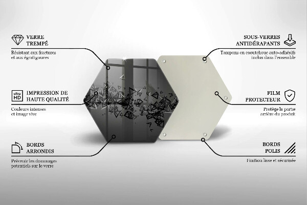 Skärbräda glas sexhörning Abstrakta 3D-former