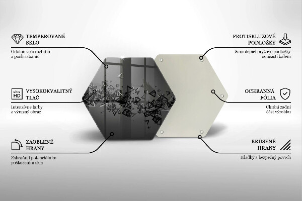 Skärbräda glas sexhörning Abstrakta 3D-former