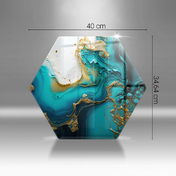 Skärbräda glas sexhörning Turkos abstraktion