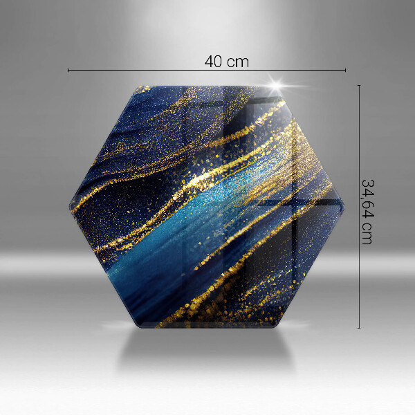 Skärbräda glas sexhörning Marinblå abstraktion