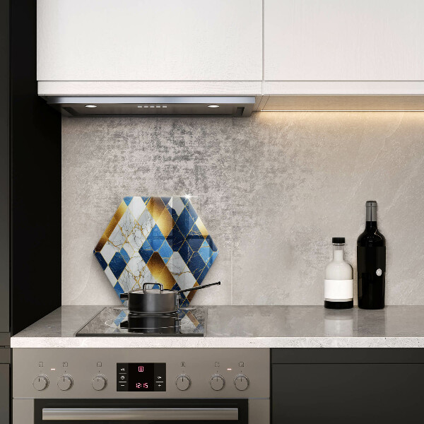 Skärbräda glas sexhörning Gyllene marmor romber