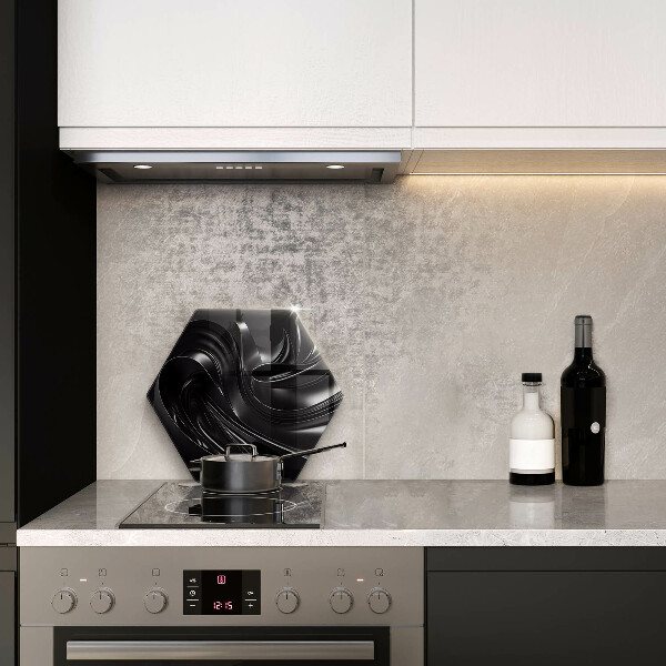 Skärbräda glas sexhörning Abstrakt svart massa