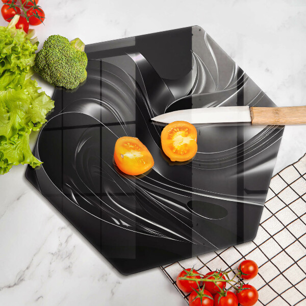 Skärbräda glas sexhörning Abstrakt svart massa