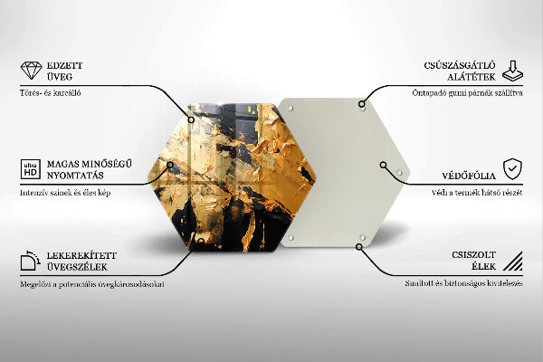 Skärbräda glas sexhörning Elegant färgstruktur