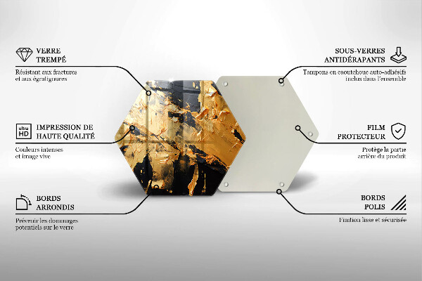 Skärbräda glas sexhörning Elegant färgstruktur