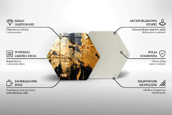 Skärbräda glas sexhörning Elegant färgstruktur