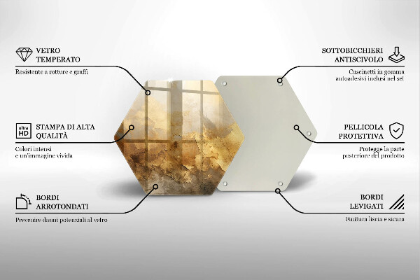 Skärbräda glas sexhörning Rik konsistens