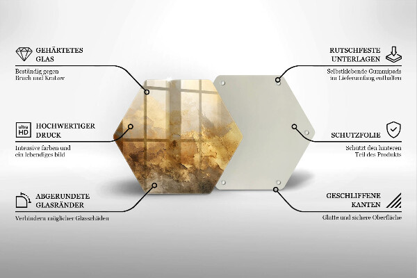 Skärbräda glas sexhörning Rik konsistens