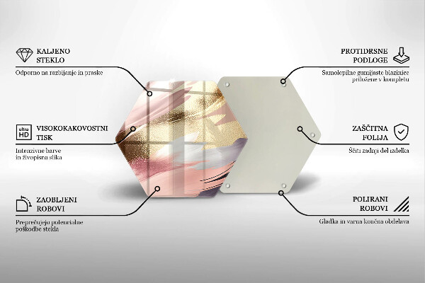 Skärbräda glas sexhörning Pastellfläckar