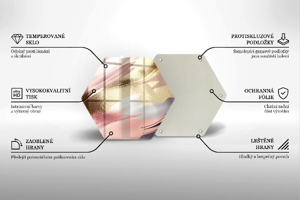 Skärbräda glas sexhörning Pastellfläckar