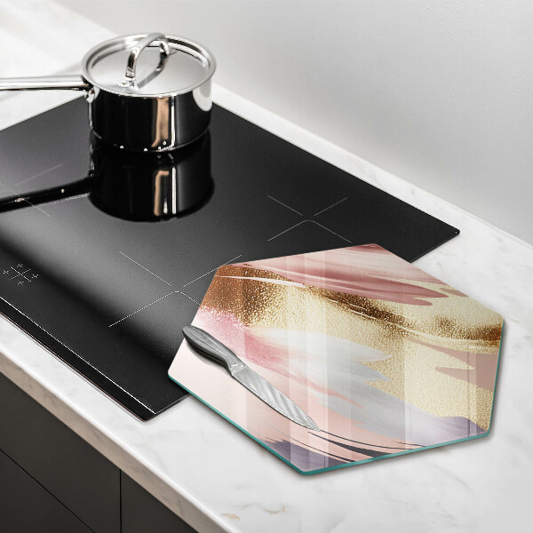 Skärbräda glas sexhörning Pastellfläckar