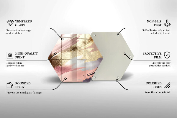 Skärbräda glas sexhörning Pastellfläckar