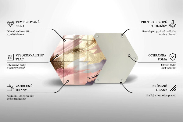 Skärbräda glas sexhörning Pastellfläckar