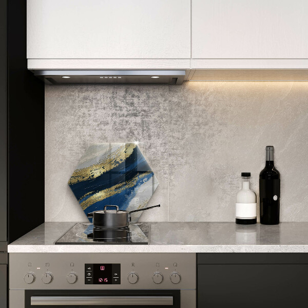 Skärbräda glas sexhörning Textur med guld