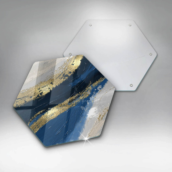 Skärbräda glas sexhörning Textur med guld