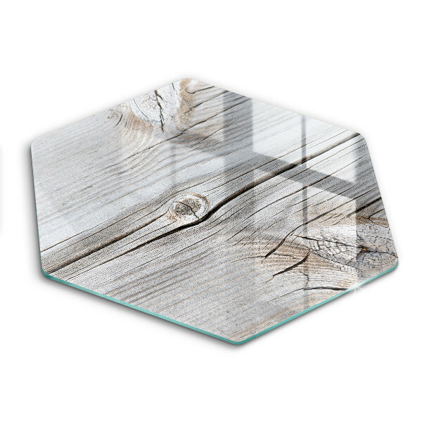 Skärbräda glas sexhörning Ljus trästruktur