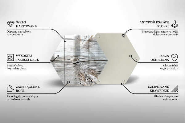 Skärbräda glas sexhörning Ljus trästruktur