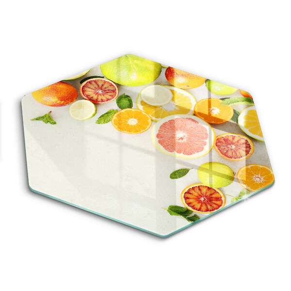 Skärbräda glas sexhörning Citrusfrukter
