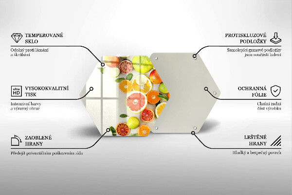 Skärbräda glas sexhörning Citrusfrukter