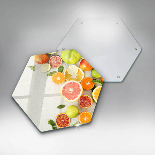 Skärbräda glas sexhörning Citrusfrukter