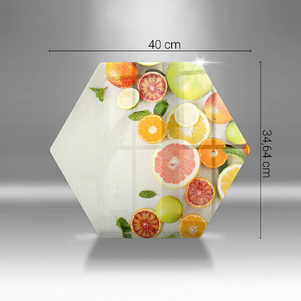 Skärbräda glas sexhörning Citrusfrukter