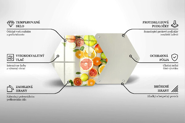 Skärbräda glas sexhörning Citrusfrukter