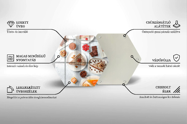 Skärbräda glas sexhörning Tårtans sötma