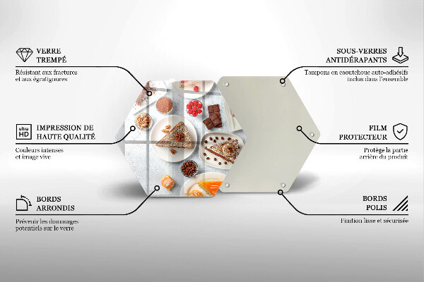 Skärbräda glas sexhörning Tårtans sötma