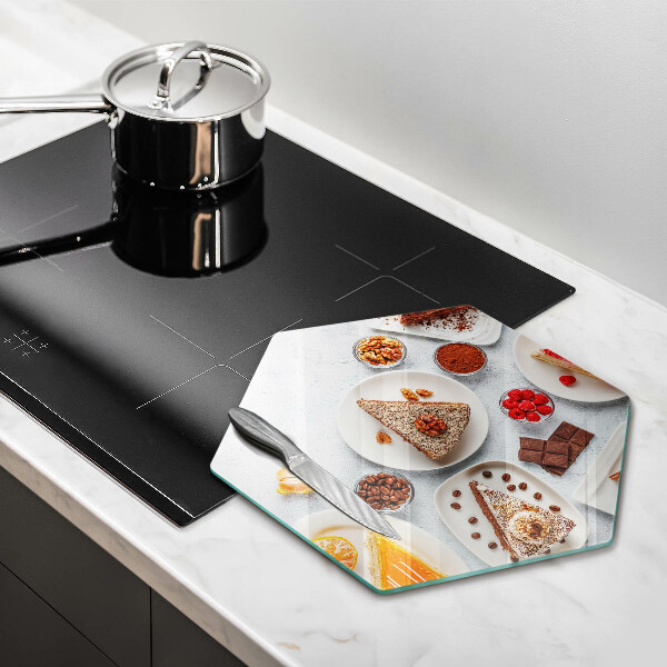 Skärbräda glas sexhörning Tårtans sötma