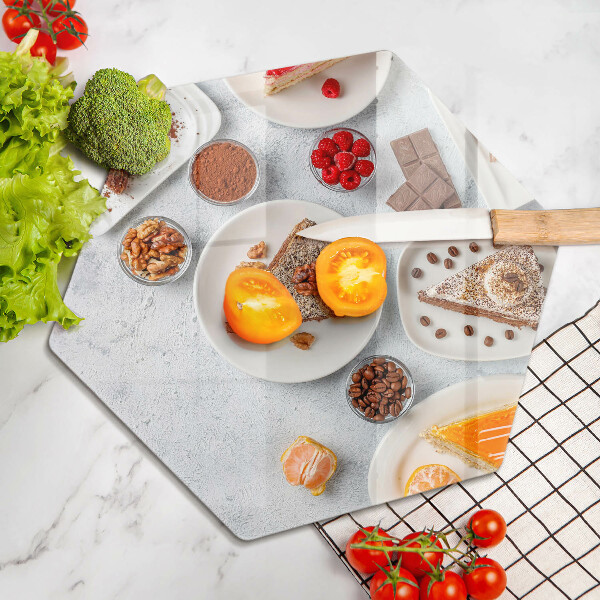 Skärbräda glas sexhörning Tårtans sötma