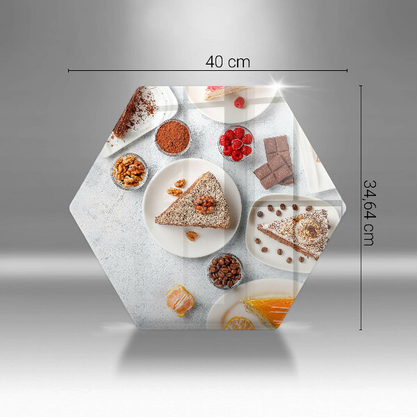 Skärbräda glas sexhörning Tårtans sötma