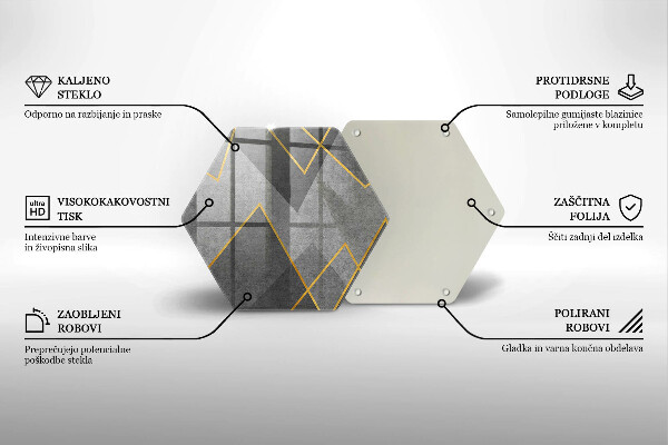 Skärbräda glas sexhörning Skarpa former