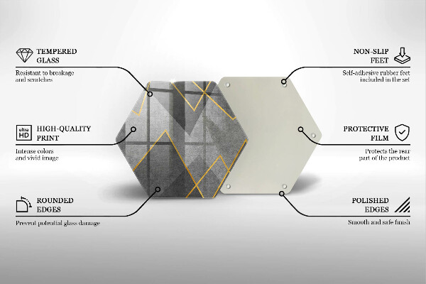 Skärbräda glas sexhörning Skarpa former