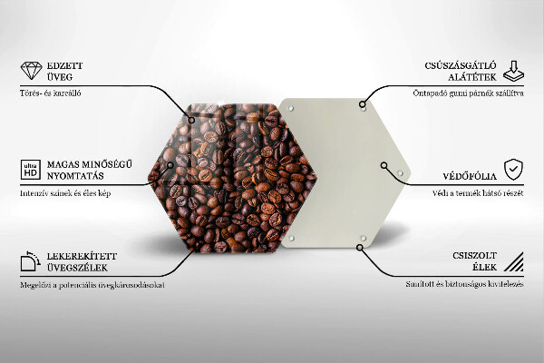 Skärbräda glas sexhörning Kaffebönor