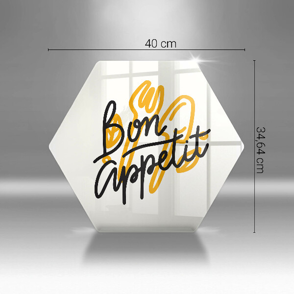 Skärbräda glas sexhörning Bon Appetit inskription