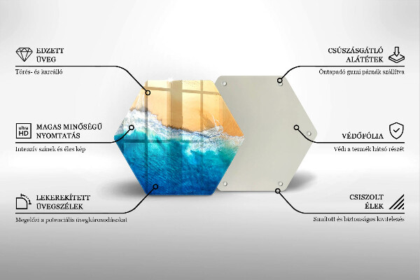 Skärbräda glas sexhörning Strand och hav
