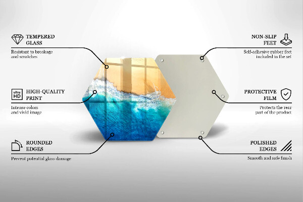Skärbräda glas sexhörning Strand och hav