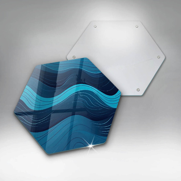 Skärbräda glas sexhörning Abstrakta vågor