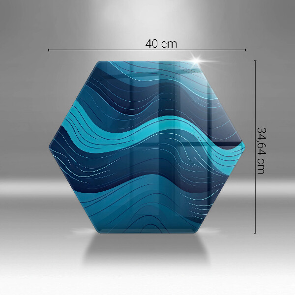 Skärbräda glas sexhörning Abstrakta vågor